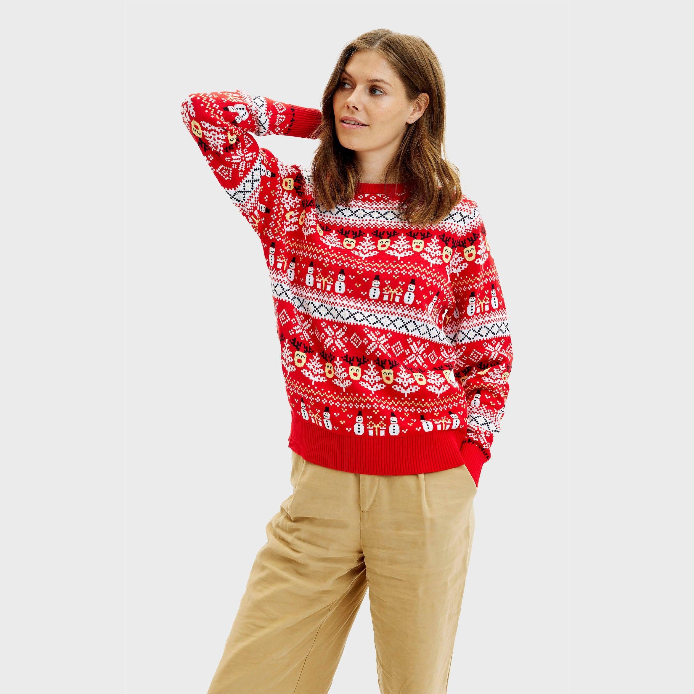 The Reinstyle Christmas Sweater Red β Women